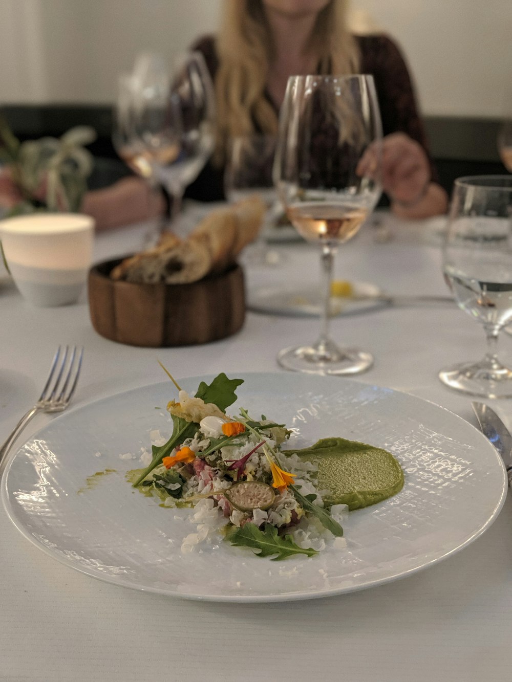 vegetable salad on white plate