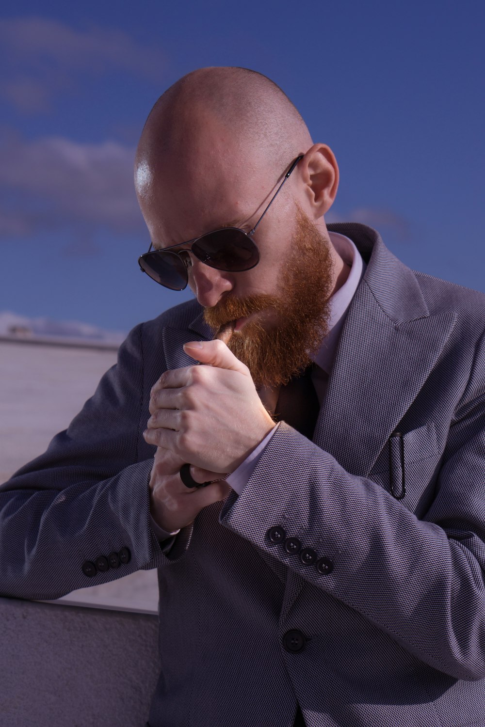 man in grey suit