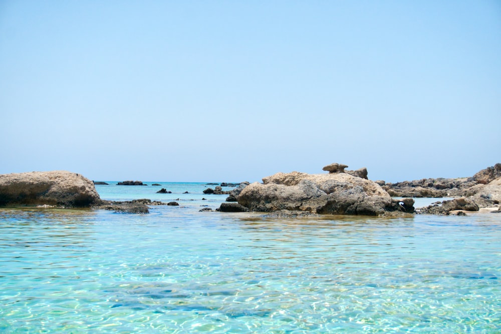 blue body of water and rocks during daytime