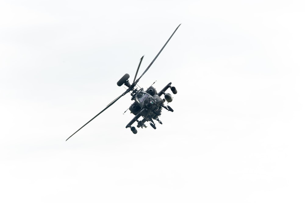 fighter helicopter in mid air
