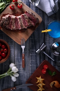 assorted-color items on table