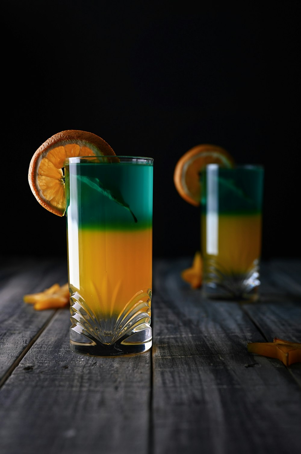 orange juice with sliced orange on tip of glass