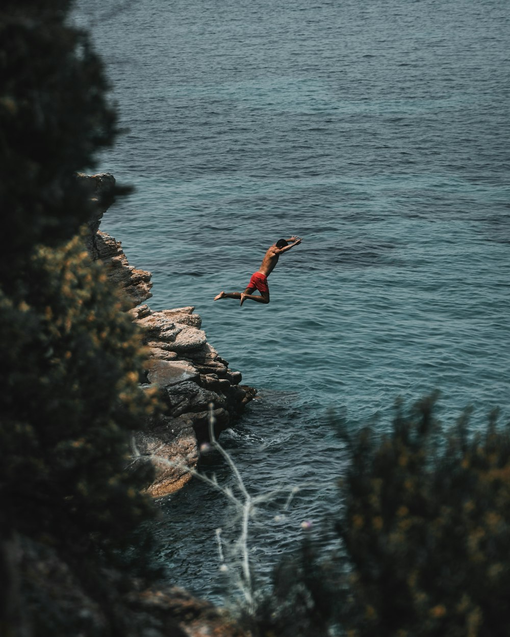 man jumps on water