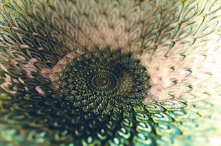 green and brown tinted glass ware