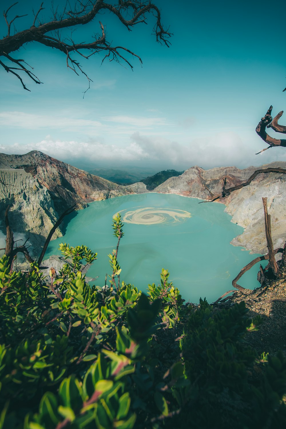 landscape photo of a green lake