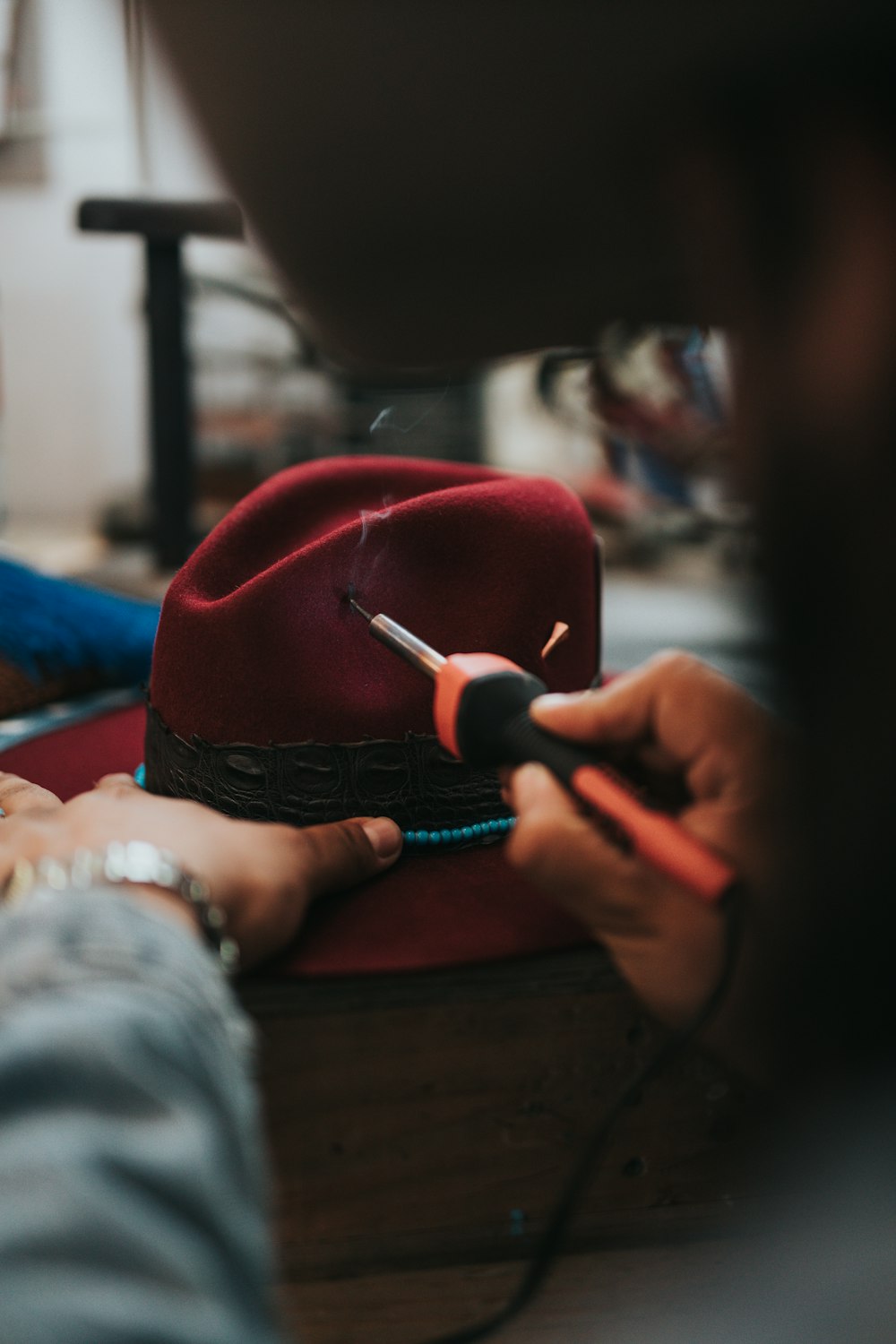 red cowboy hat