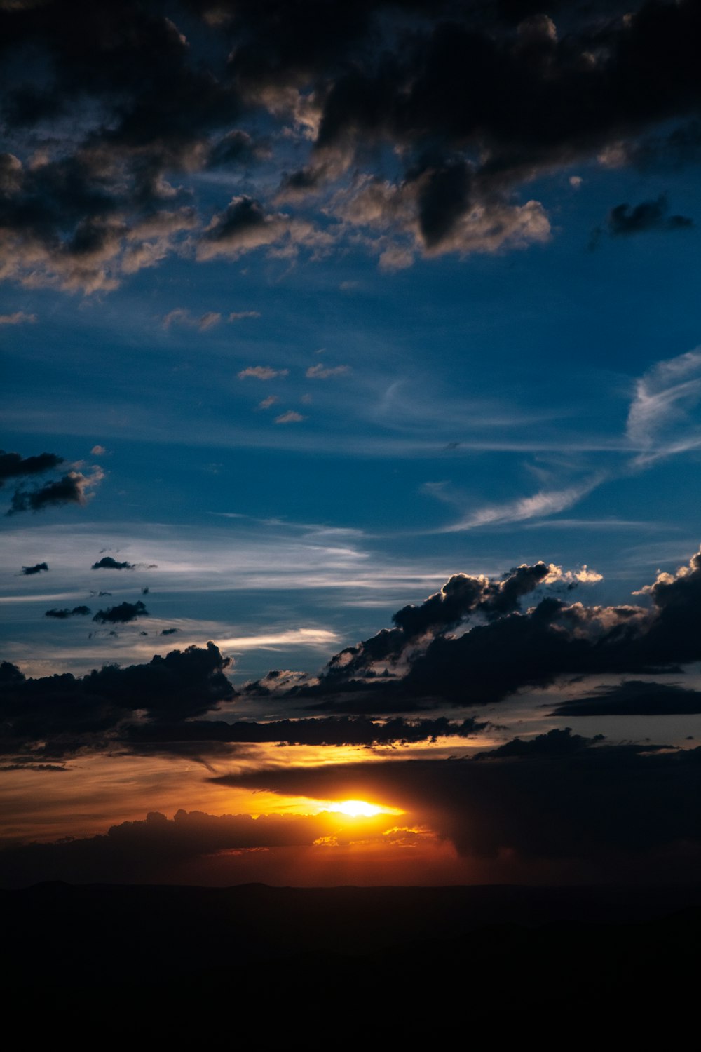 clouded sky during golden hour