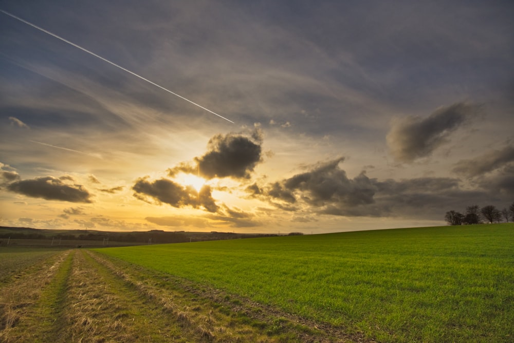 grey sunset at open field during daytime