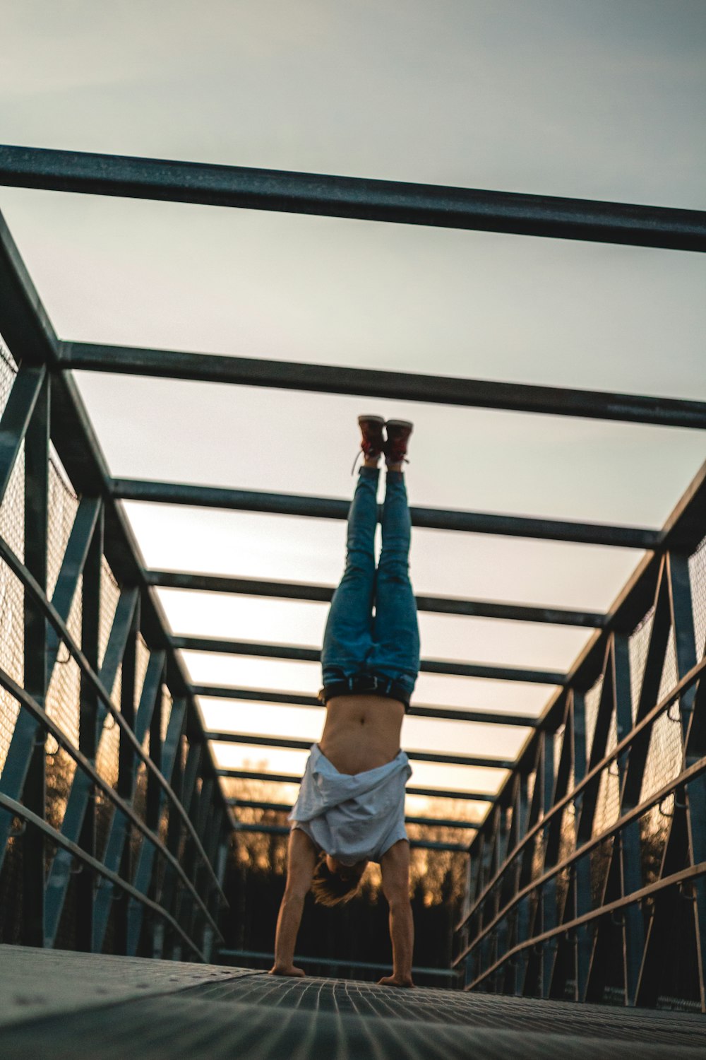 man doing a handstand