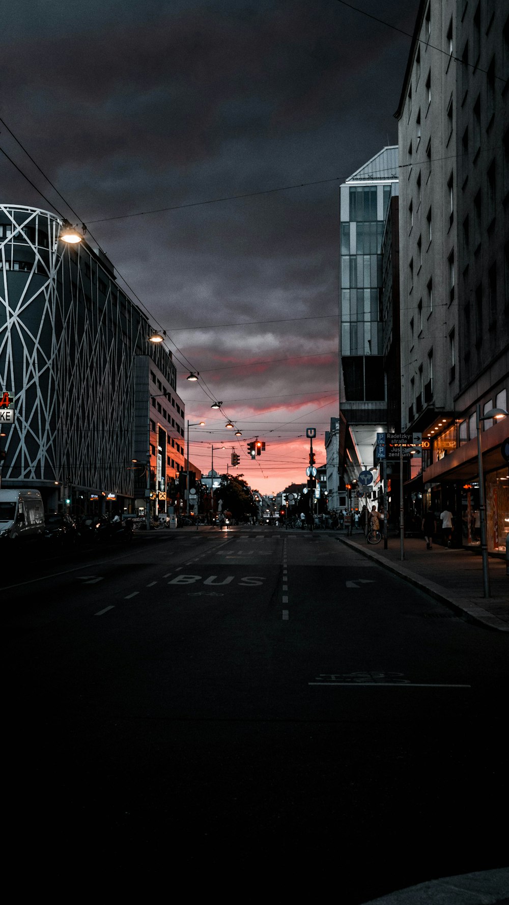 gray road near buildings