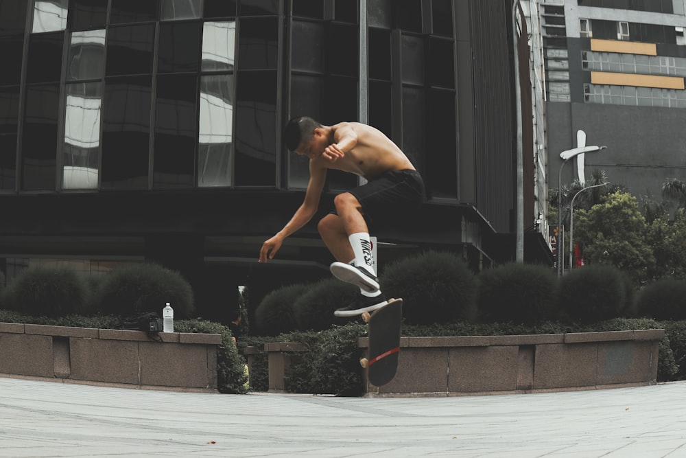 man riding skateboard