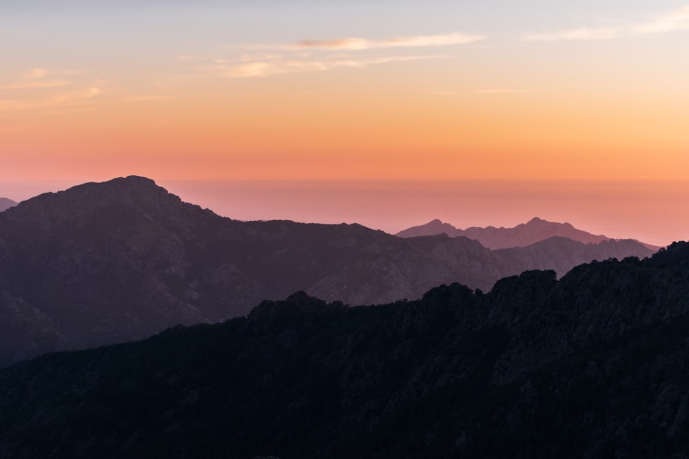 silhouette photography of mountain