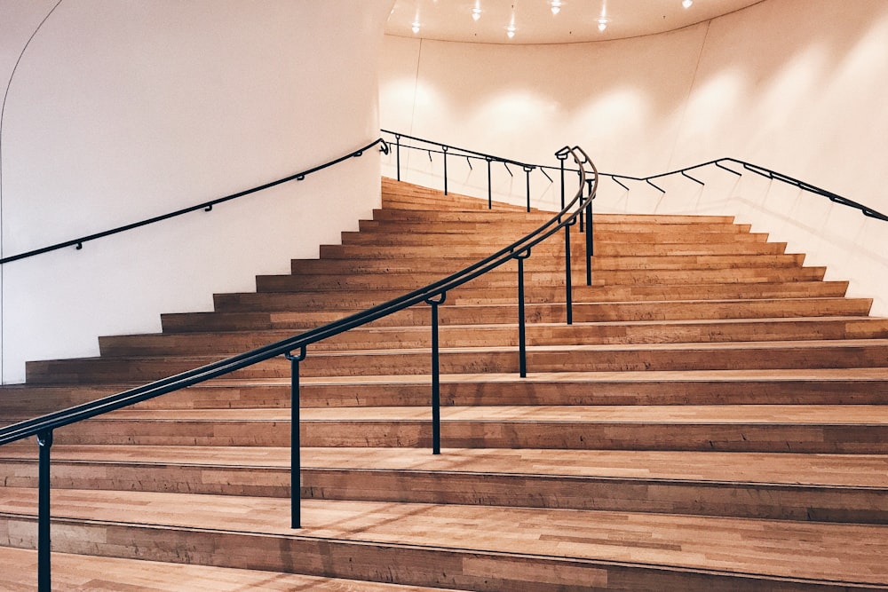 brown wooden staircase