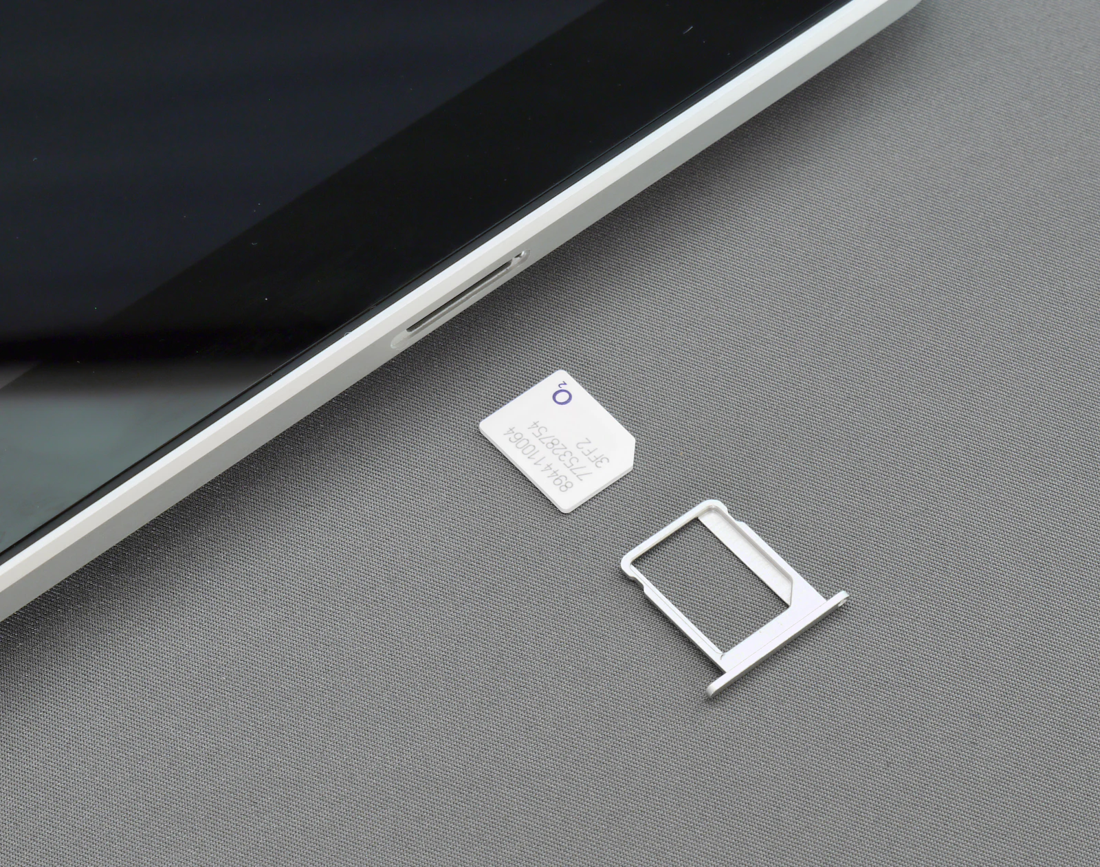 Phone SIM tray and SIM card