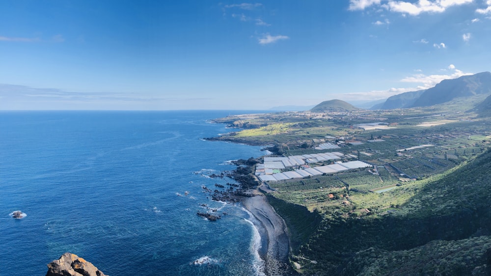 aerial photography of beach