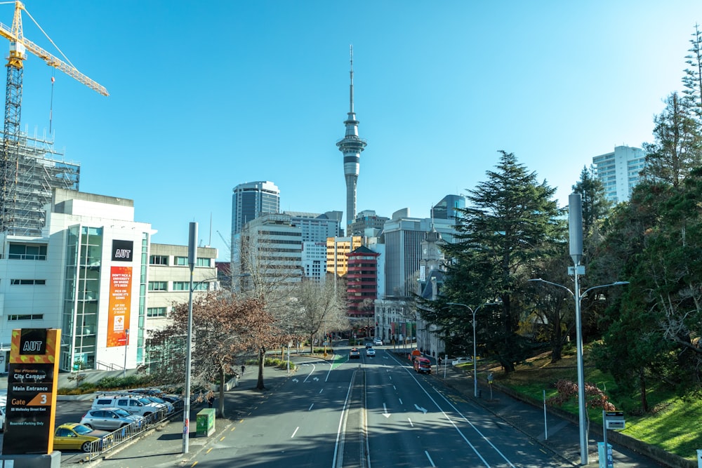 wide road under blue sky