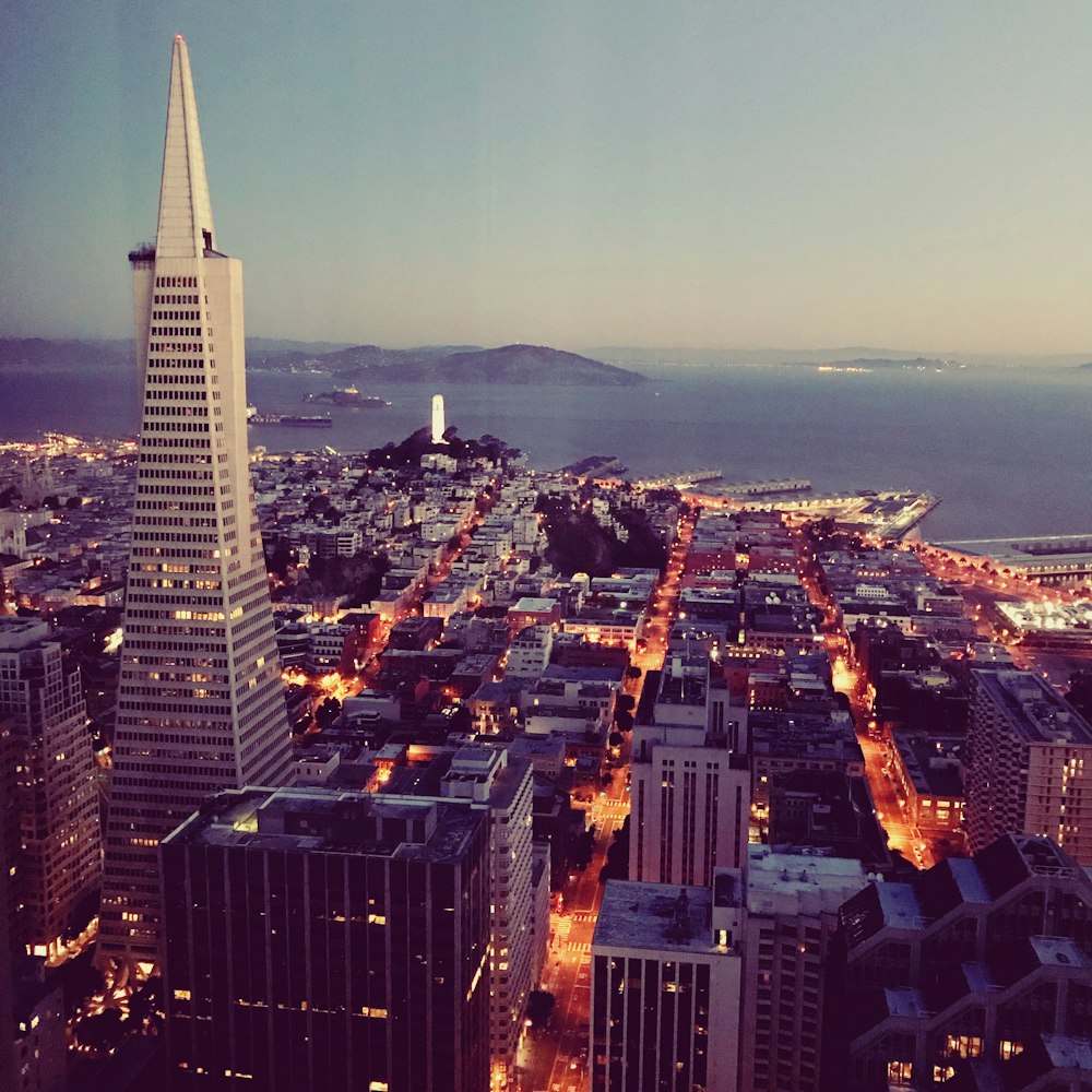 aerial view of high-rise buildings