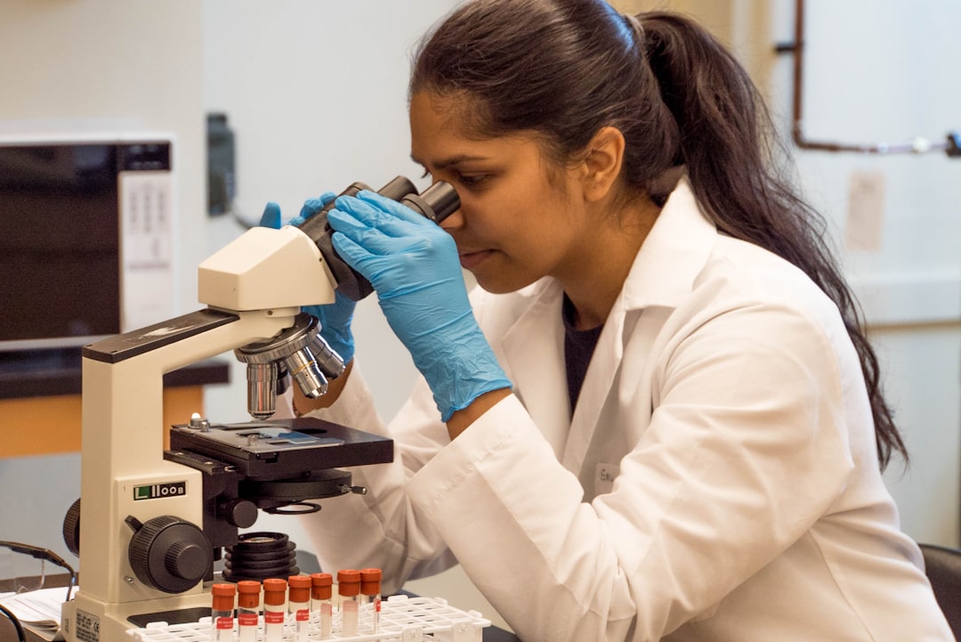 A student works in a lab 