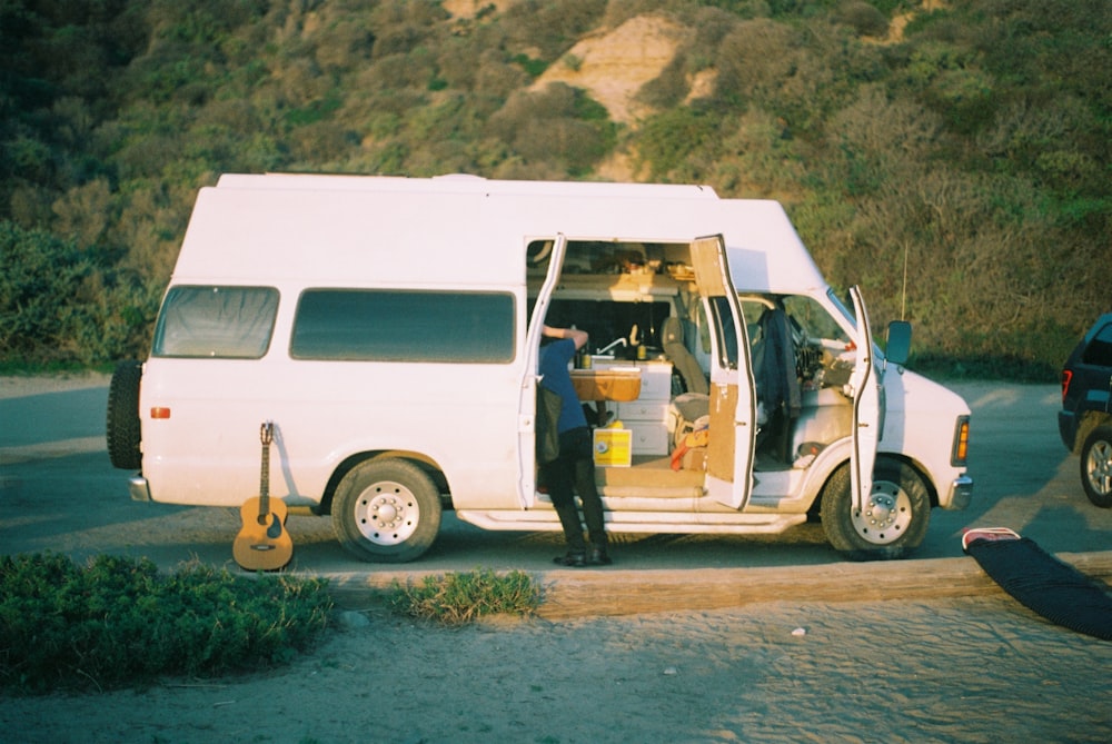 opened panel van