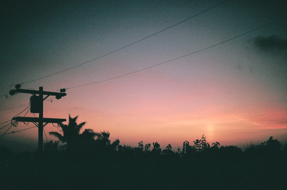 silhouette of power lines