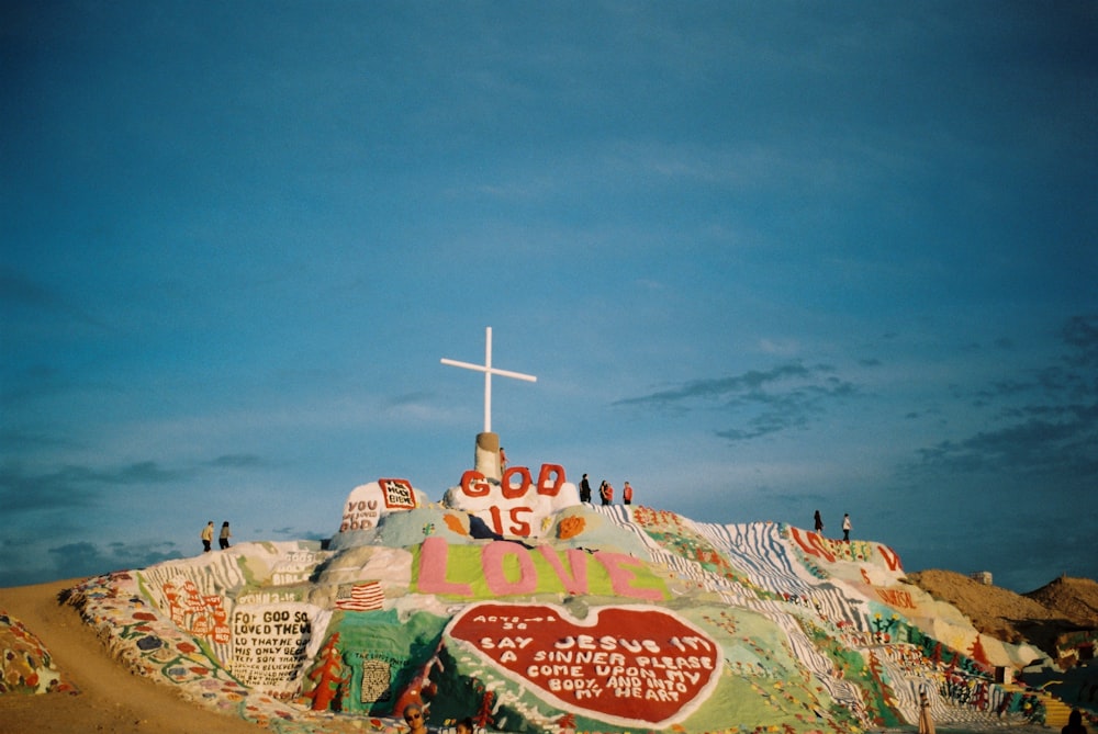 god is love mountain under blue sky