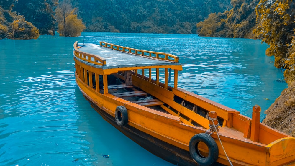 brown wooden river boat