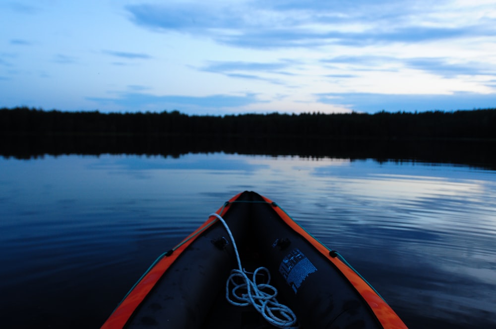 boat at the lake near forest