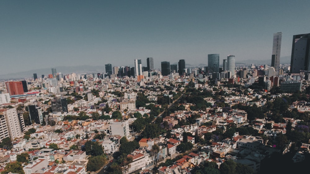 Edifícios de concreto sob o céu azul