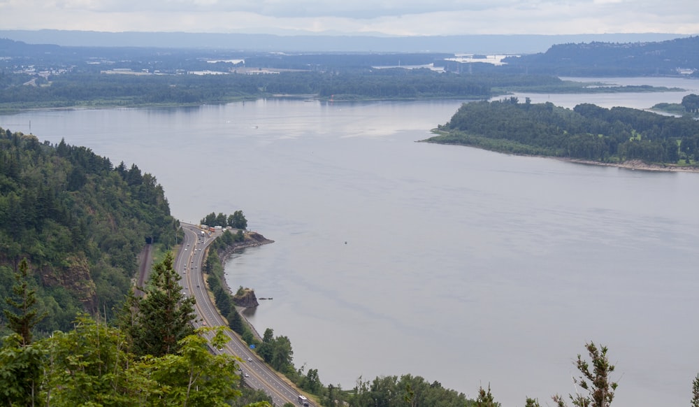 aerial view of body of water