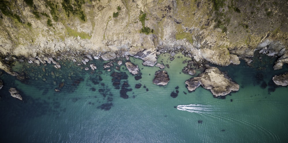 aerial photography of blue beach