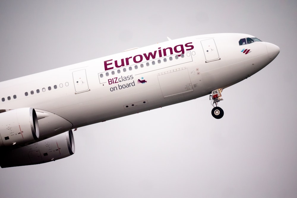white Eurowings plane