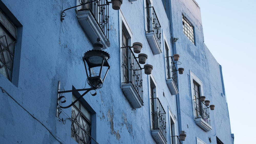 blue concrete building