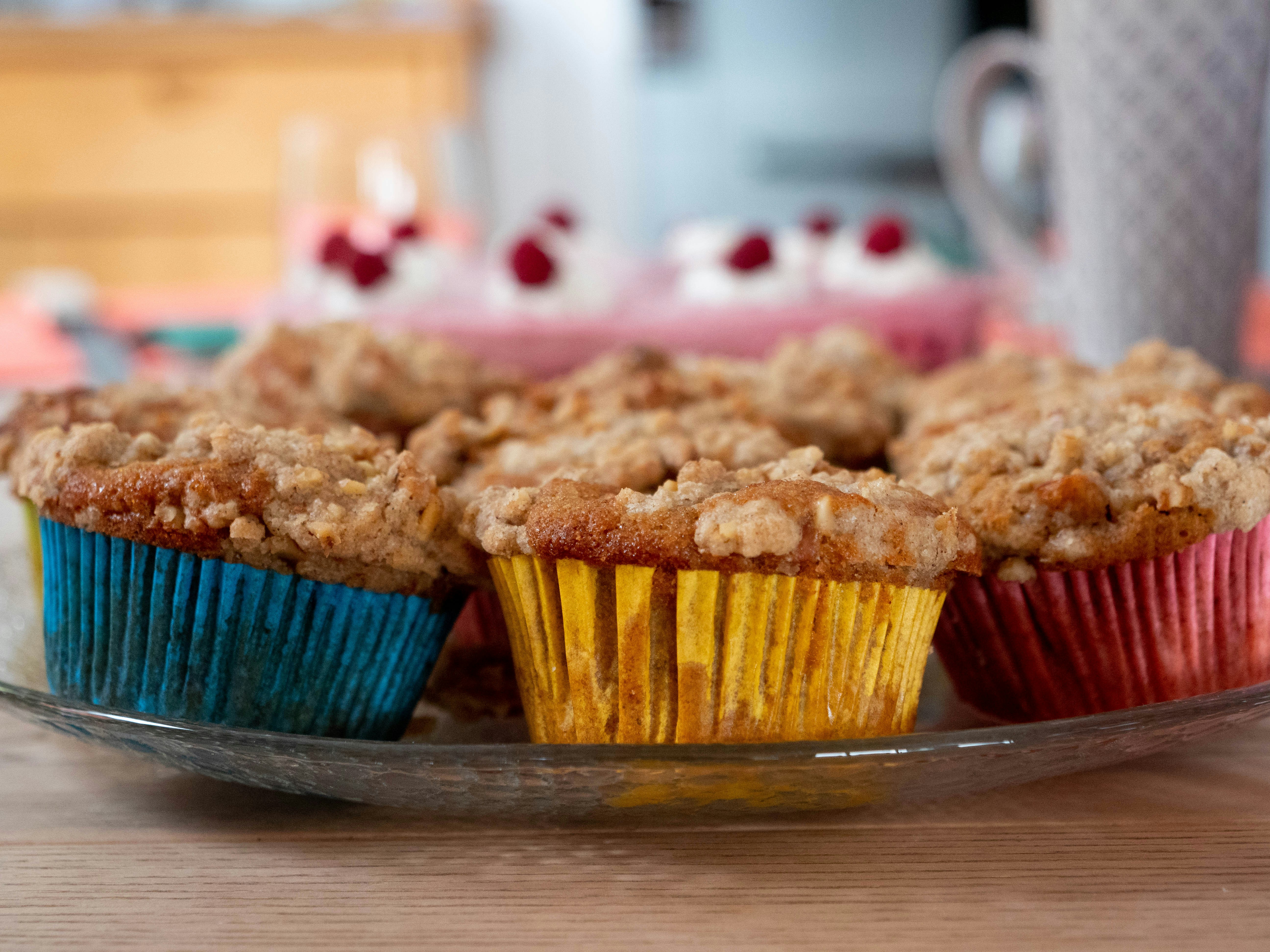 cupcakes on glass tray