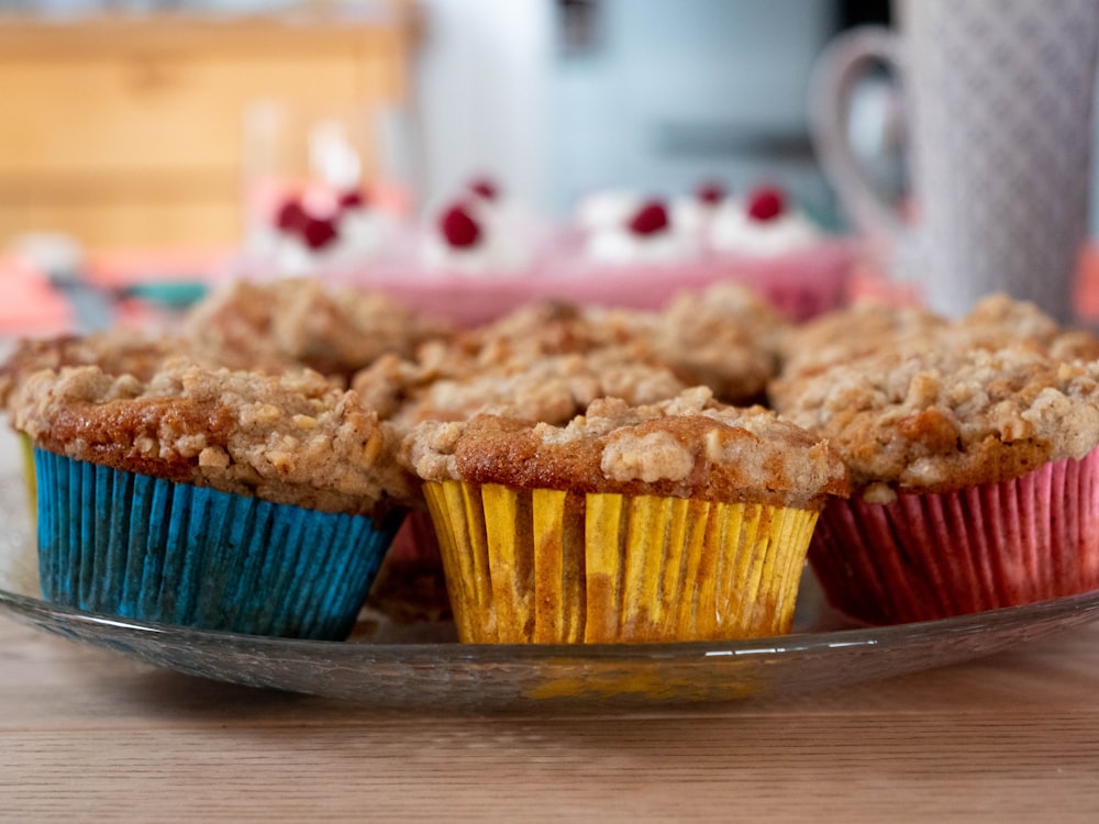 cupcakes on glass tray