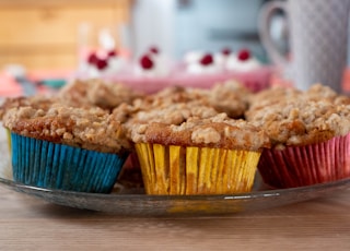 cupcakes on glass tray