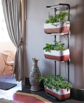 white floral ceramic vase