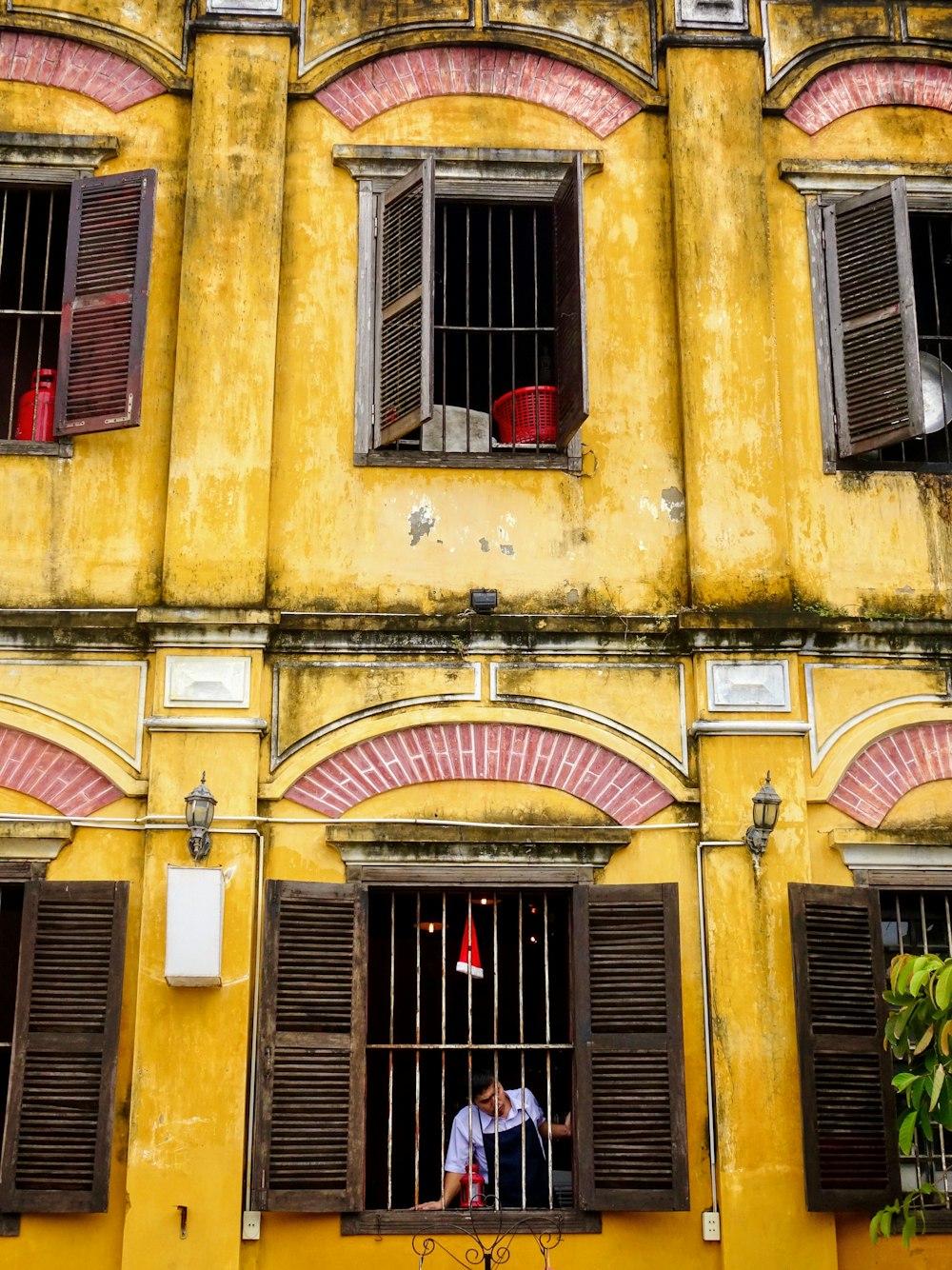 yellow and pink concrete building