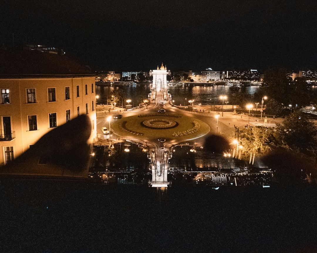 aerial photography of building during nighttime