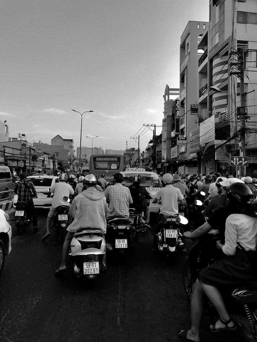 motorists at the busy street