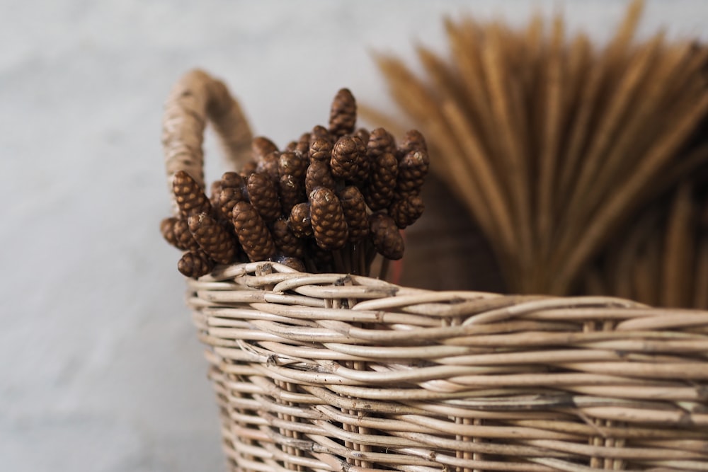 brown wicker basket