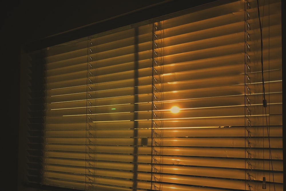 brown window blinds