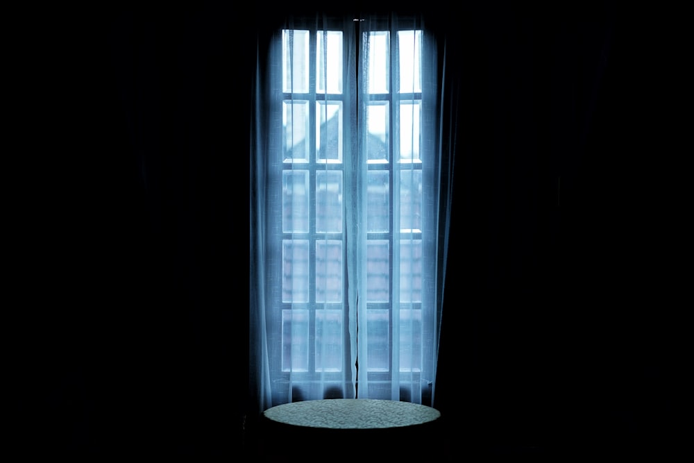 white mesh window curtain