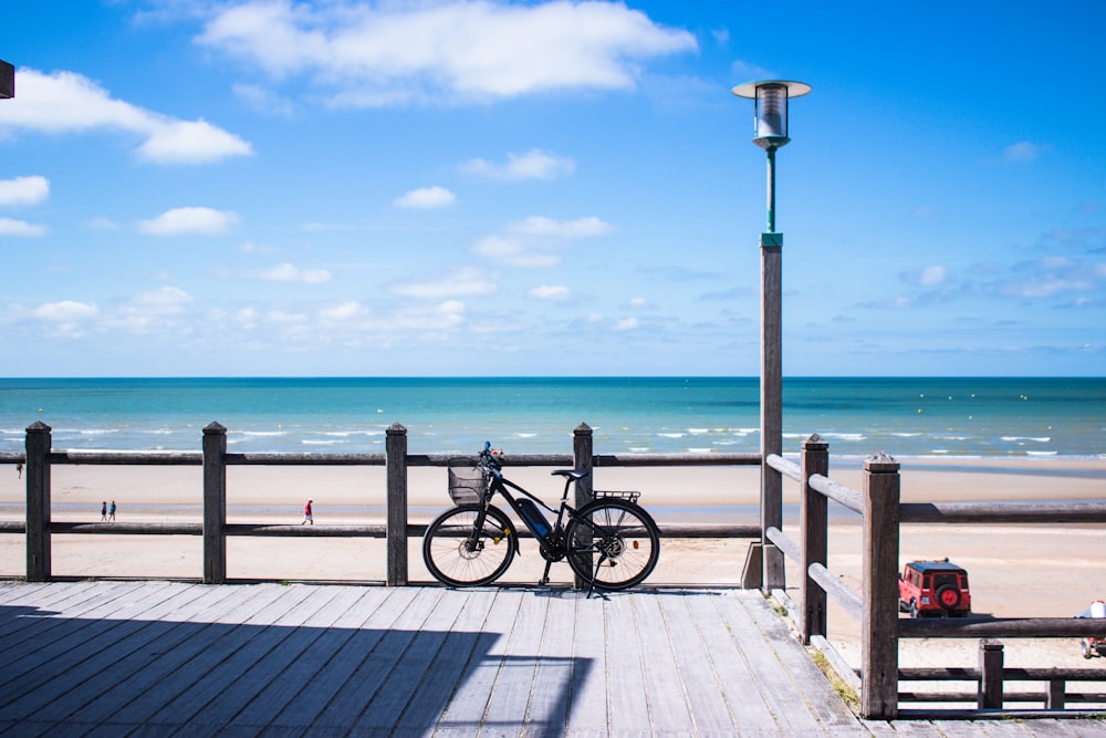 bike at the beach during daytime
