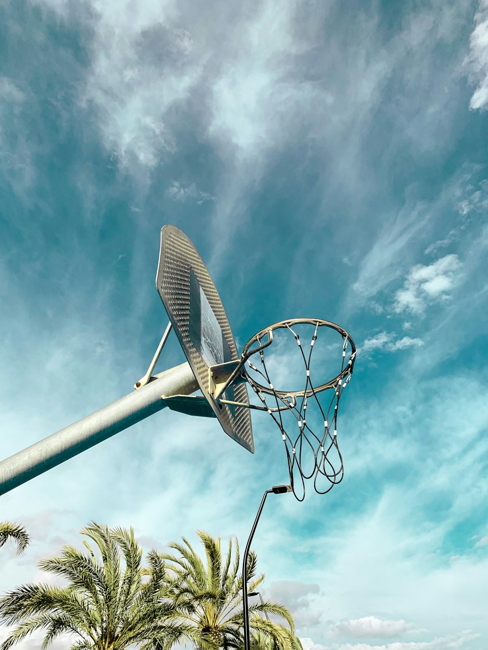 gray basketball hoop