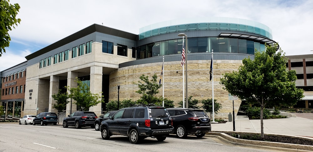 vehicles parked near building