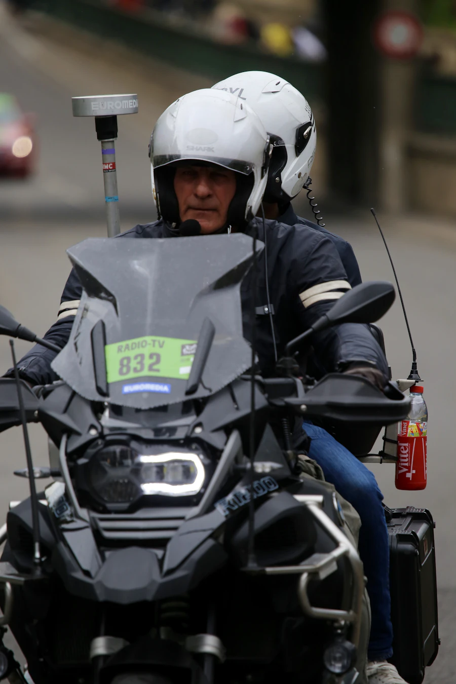 Two riders on a BMW R 1200 GS touring motorcycle