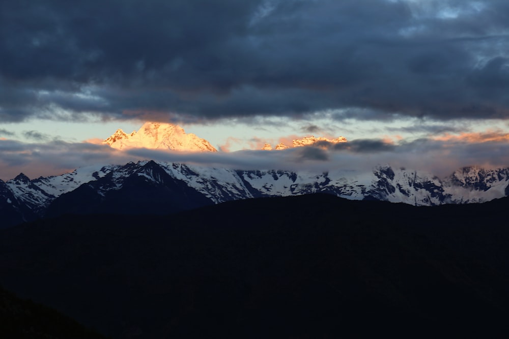 mountain ranges covered in snow