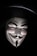 A stylized white mask with a goatee, resembling the Guy Fawkes mask, is depicted, framed dramatically by darkness. The mask features exaggerated facial features such as a wide smile and arched eyebrows, creating an enigmatic and mysterious aura. It is complemented by a dark wide-brimmed hat, adding to the sense of intrigue.