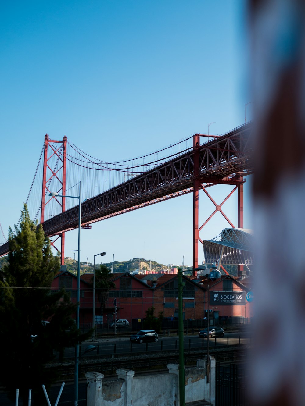 grey and brown metal bridge