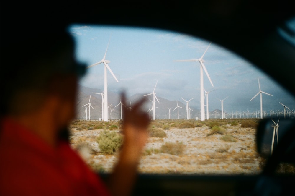 pile of white wind mills